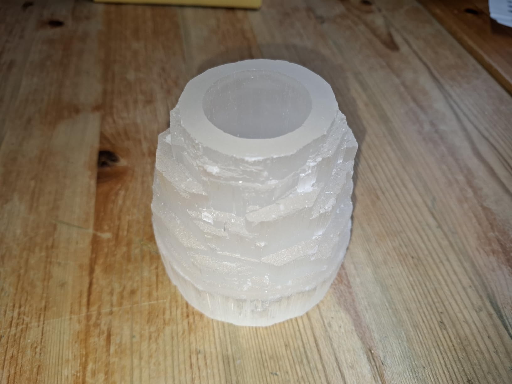 NKlaus Healing Crystals Selenit Turm Teelichthalter 10 cm