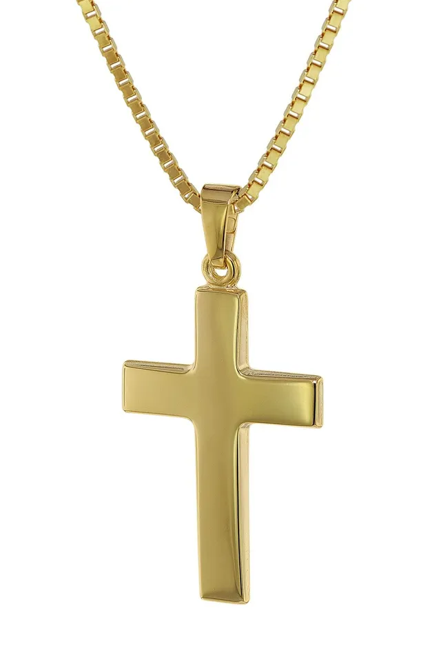 trendor Kreuz-Anhänger 24 mm Gold 333 Halskette 50 cm