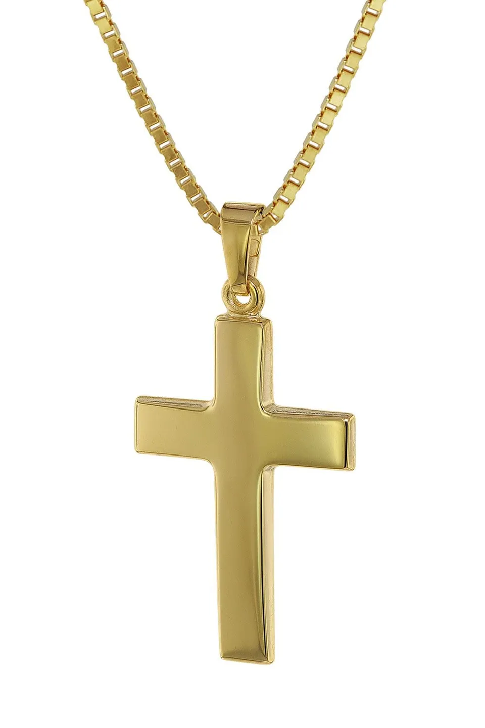 trendor Kreuz-Anhänger 24 mm Gold 333 Halskette 50 cm