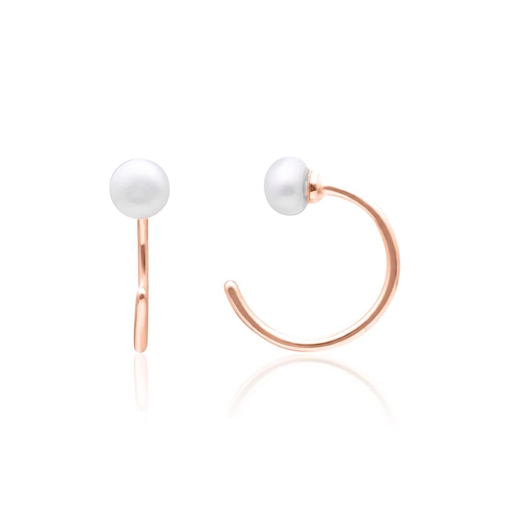 JEWLIX Ohrstecker Ear Cuffs 925 Silber rosé Perle Paar