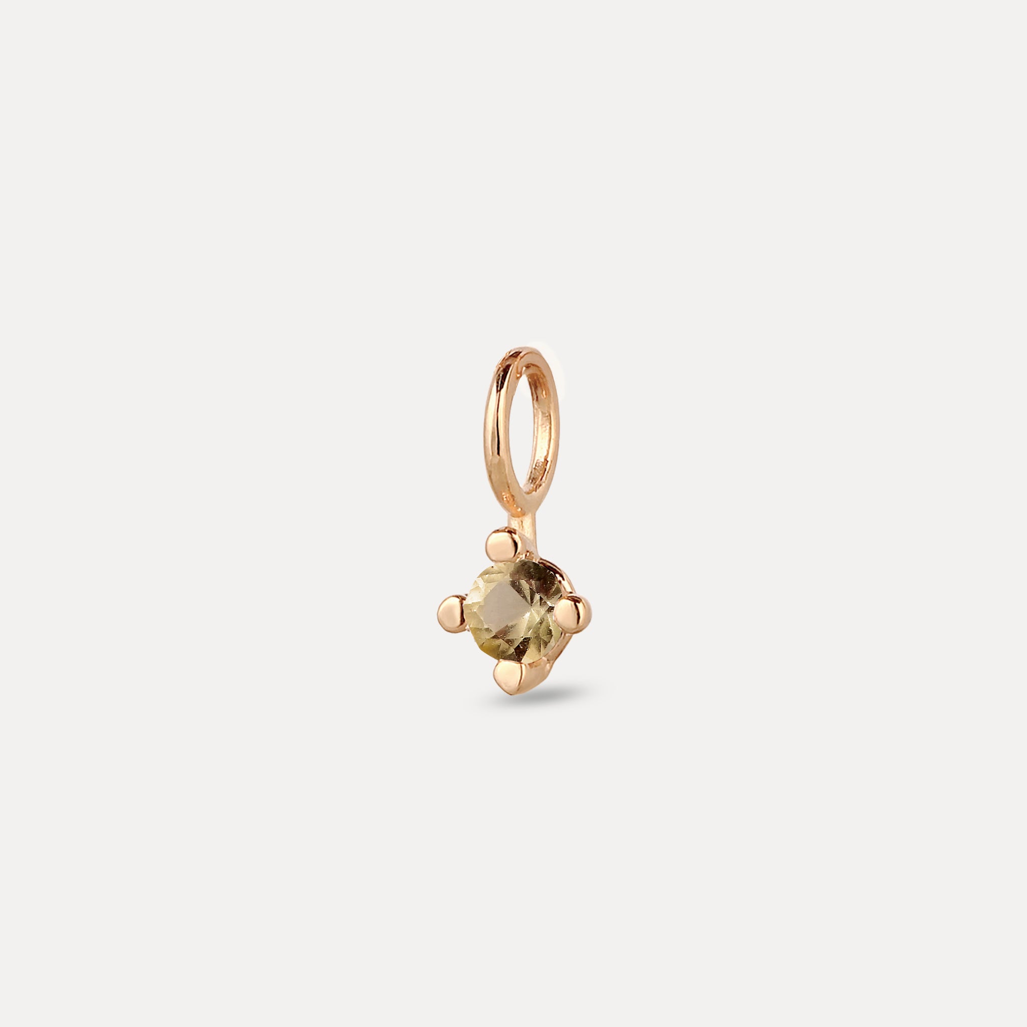 Stilnest Minimalist Birthstone Charm Anhänger 585 Februar