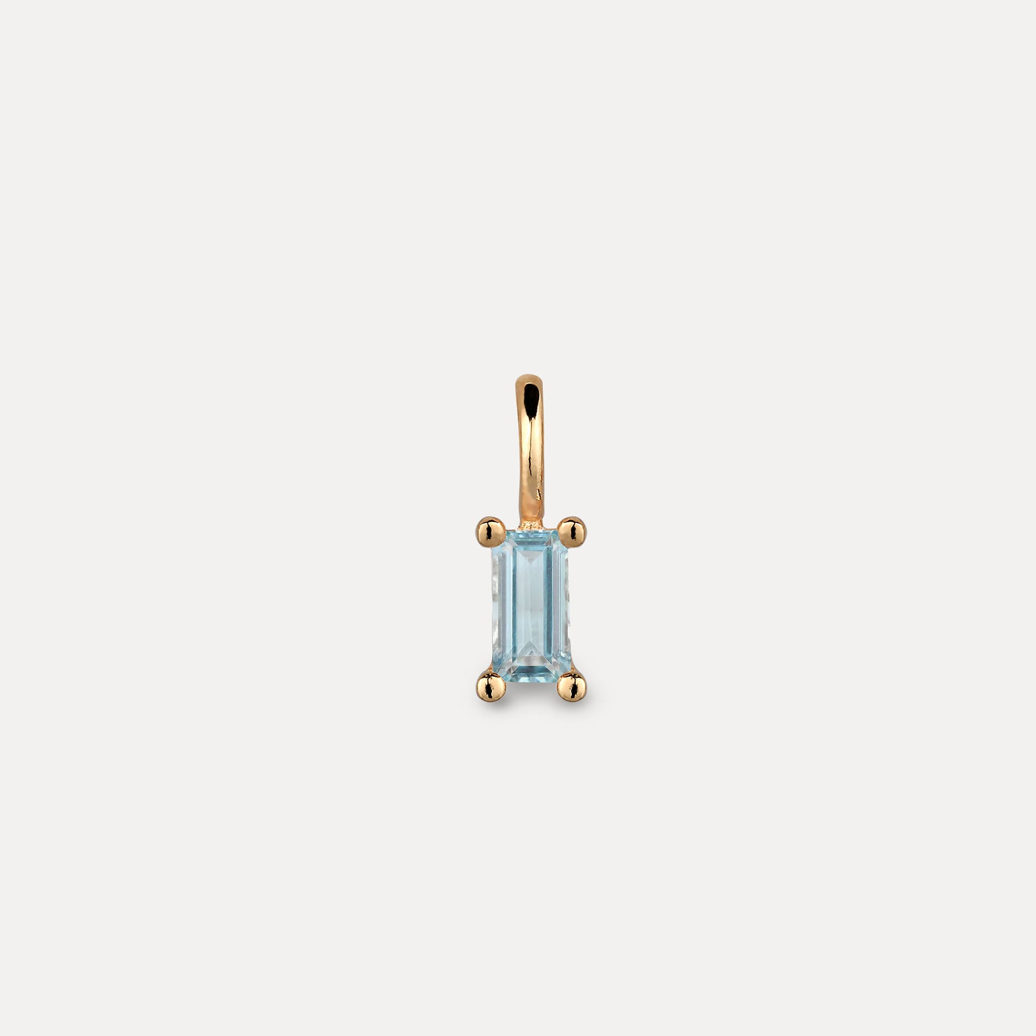 Stilnest Aquamarin Baguette Anhänger Gold Vermeil blau