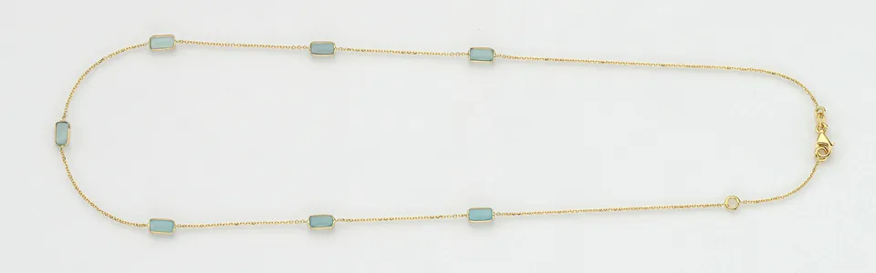 Eugen Rühle Colliers 37.4900 Collier 585 Gelbgold Aquamarin