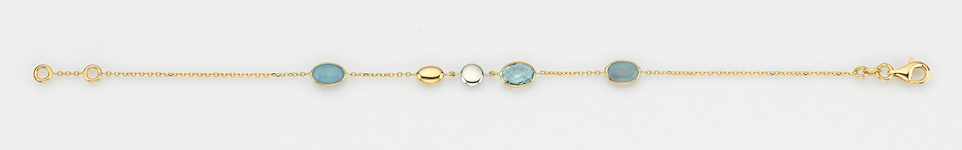 Eugen Rühle Armbänder Armband Blautopas Aquamarin 585 Gold Edelstein