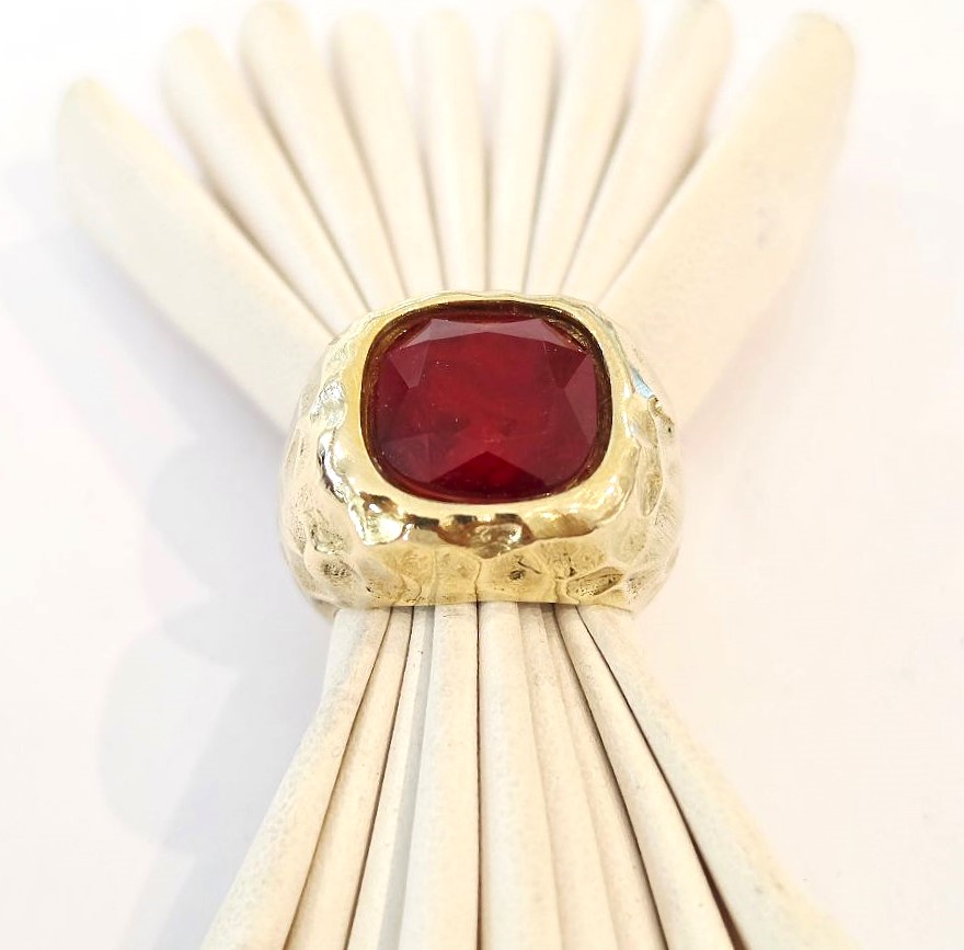 Alevá Bijoux Medea Ring Bronze Gold Quarz verstellbar