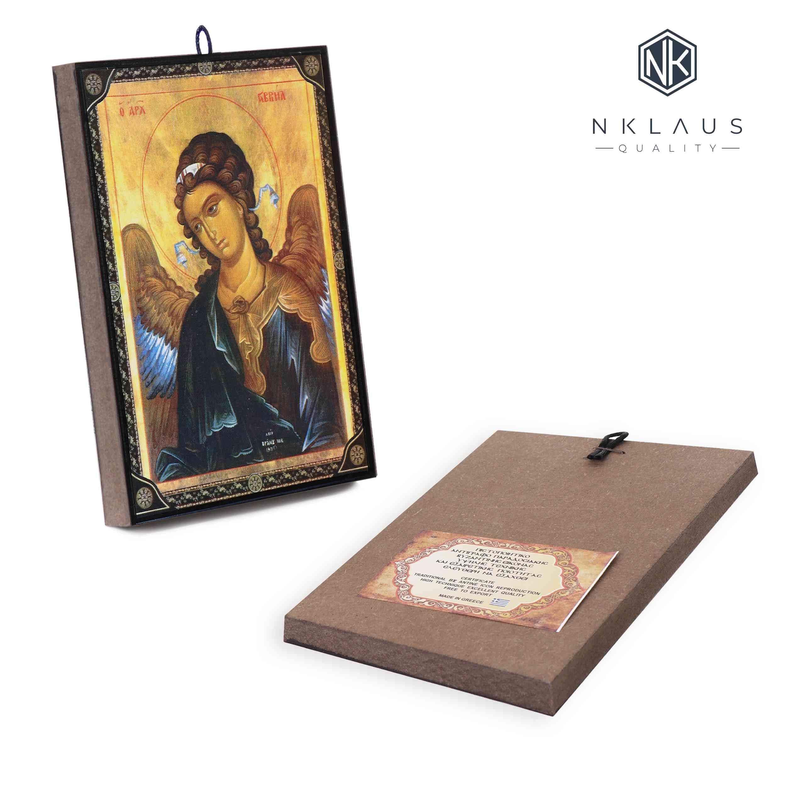 NKlaus Religious Icons Erzengel Gabriel Ikone Holz 9,7x13,5cm