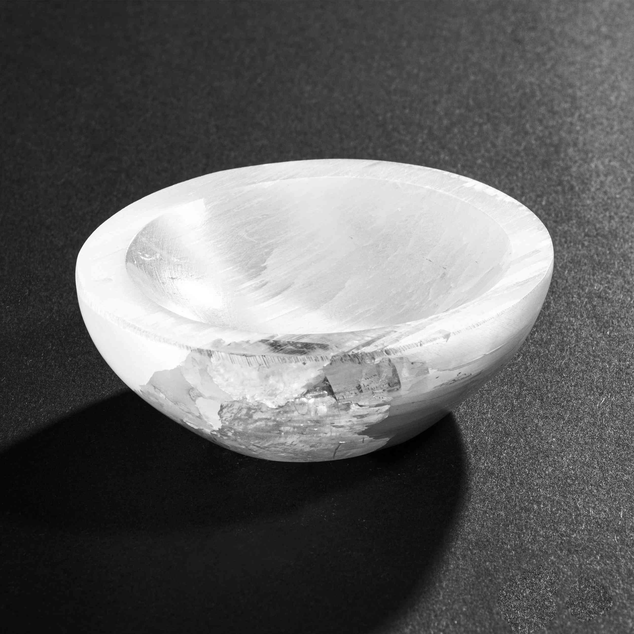 NKlaus Healing Crystals Selenit-Schale 7,5 cm Kristallschale satiniert