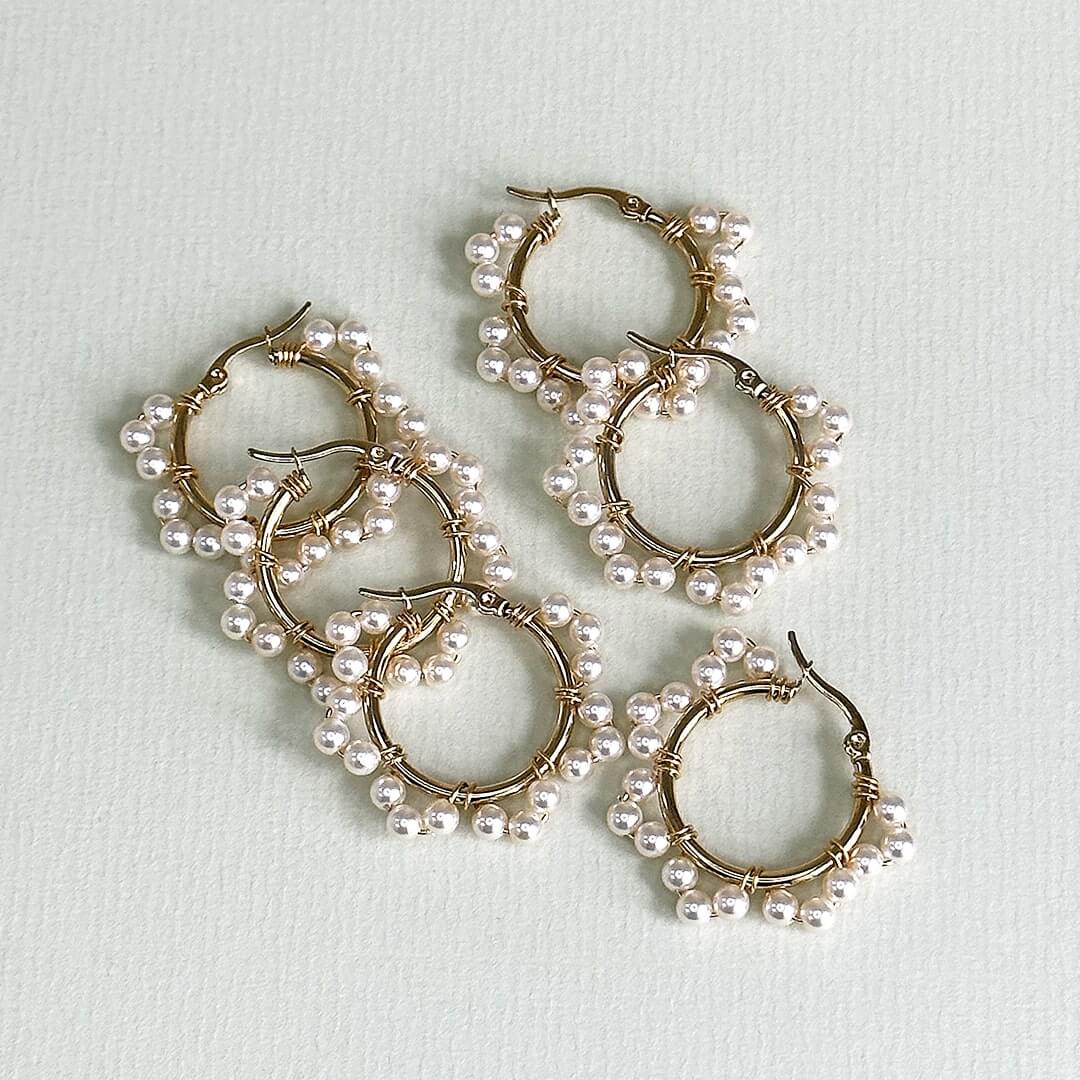 Joy by Corrine Smith Perlen Creolen Gold 2cm