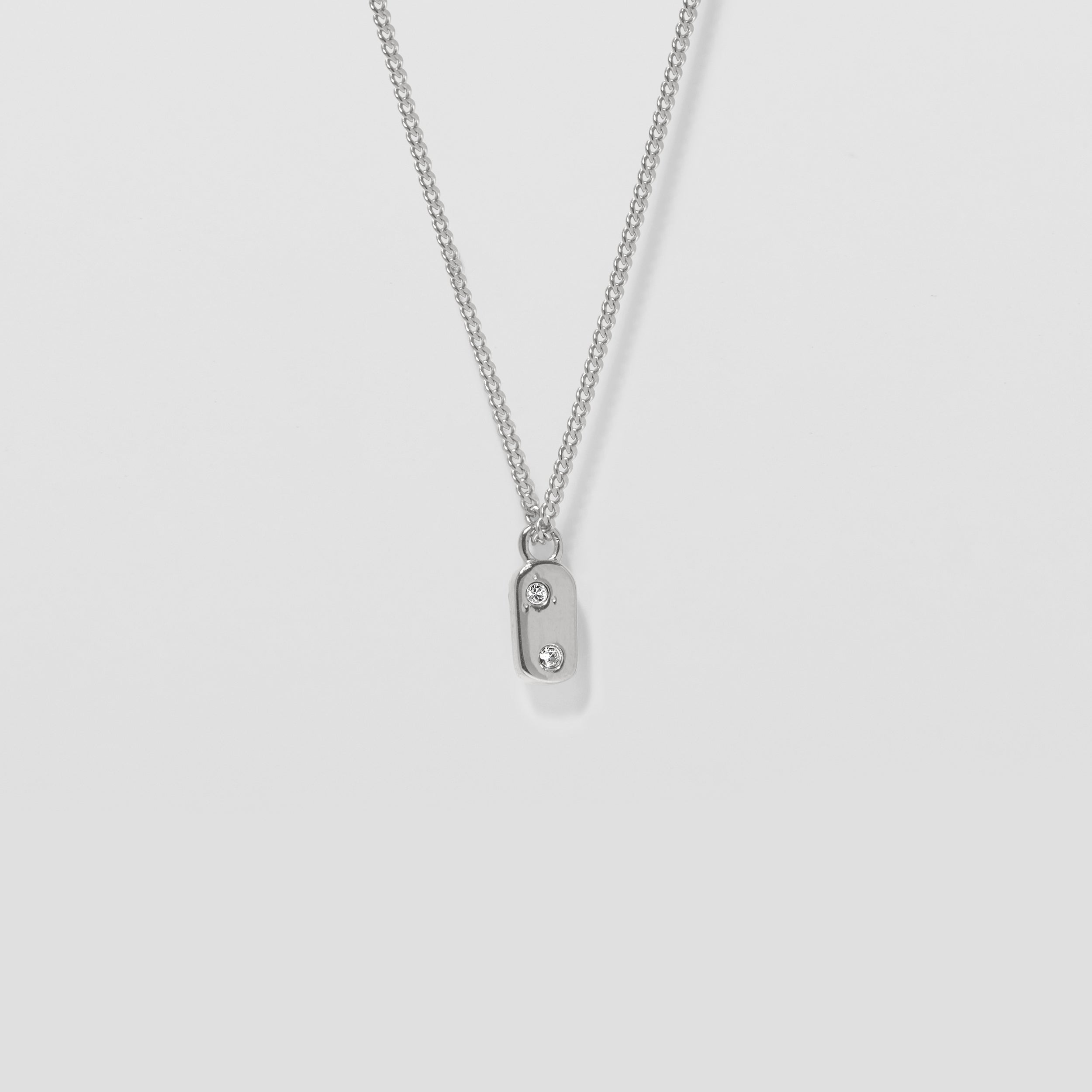 Stilnest Unique Kette Weiße Kristalle Halskette 24k Gold 45cm
