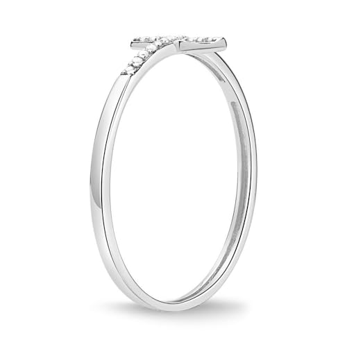 JEWLIX Kreuz Ring 585er Weißgold mit 17 Diamanten