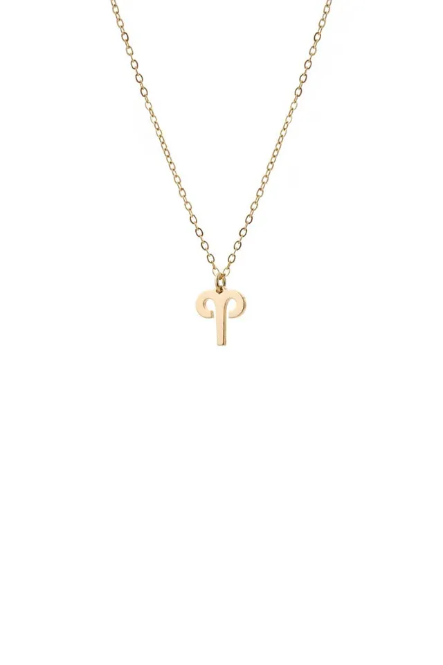 Joy Necklaces Aries Zodiac Charm Halskette Gold Geburtstag