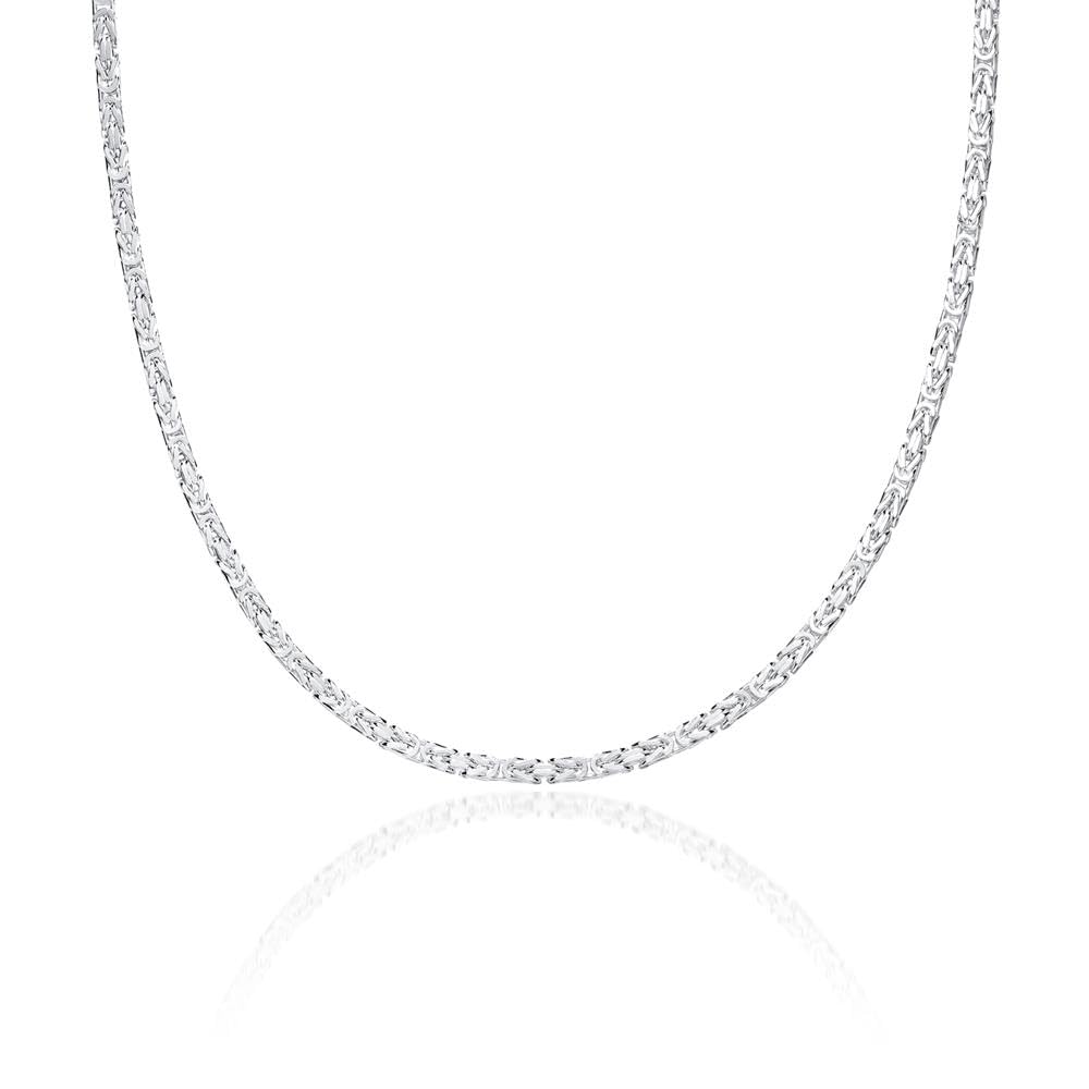 JEWLIX Königskette Silber Halskette 2 mm 45 cm
