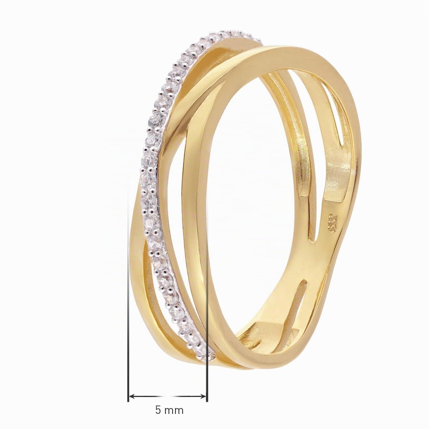 trendor 68452 Damenring Gold 333 Zirkonia Gr. 52