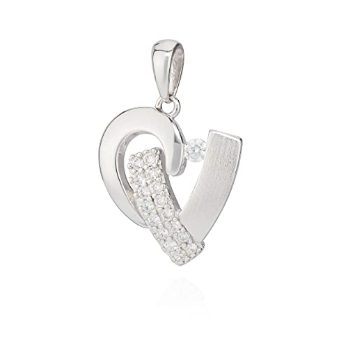 NKlaus Jewellery Herz Anhänger 9776 925 Silber 21x20mm Zirkonia