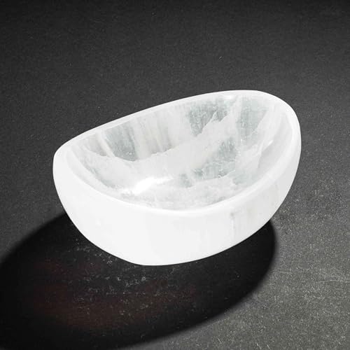 NKlaus Healing Crystals Selenit-Schale oval 12x9x4 cm poliert