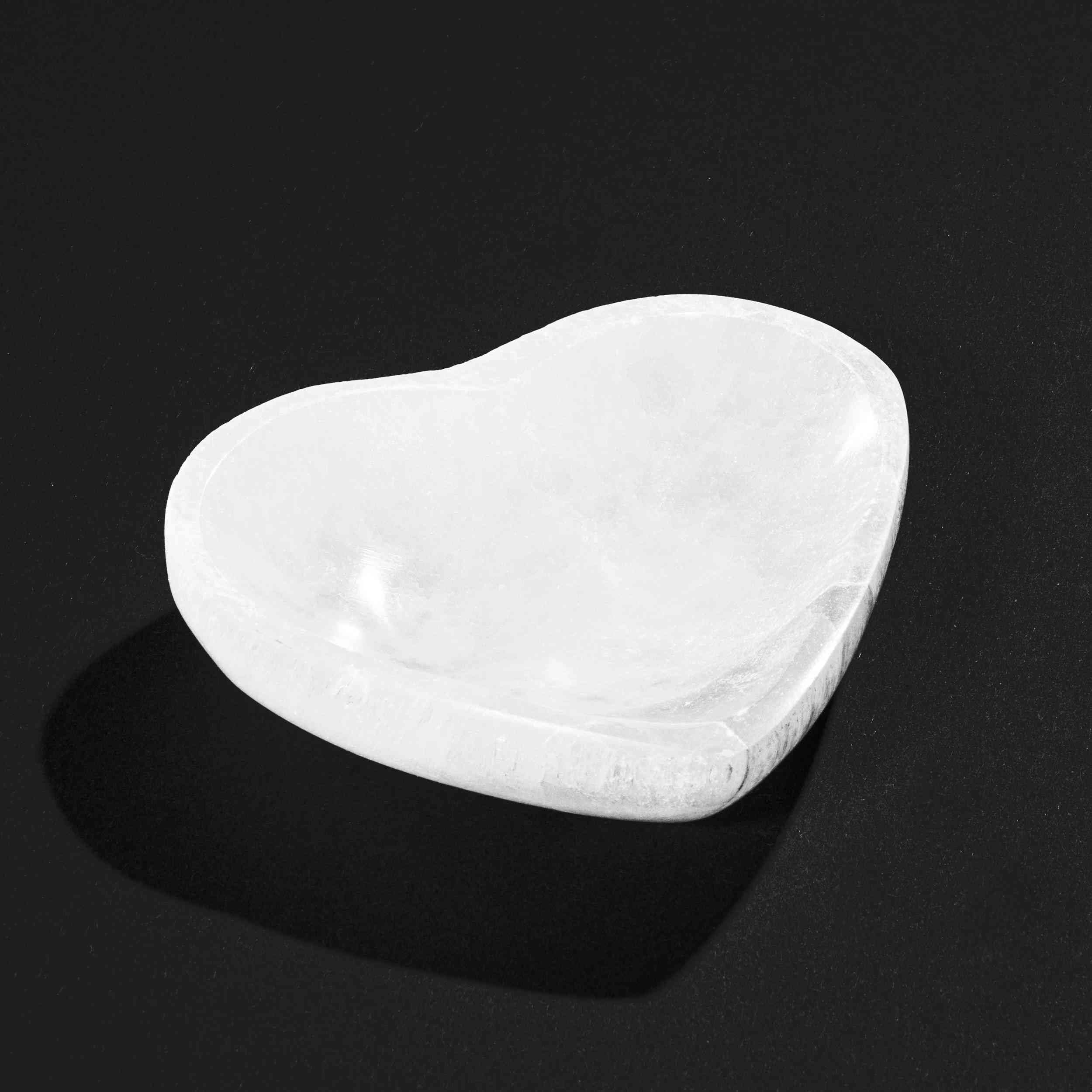 NKlaus Selenit Herzschale Schmuckschale 8 x 2 cm