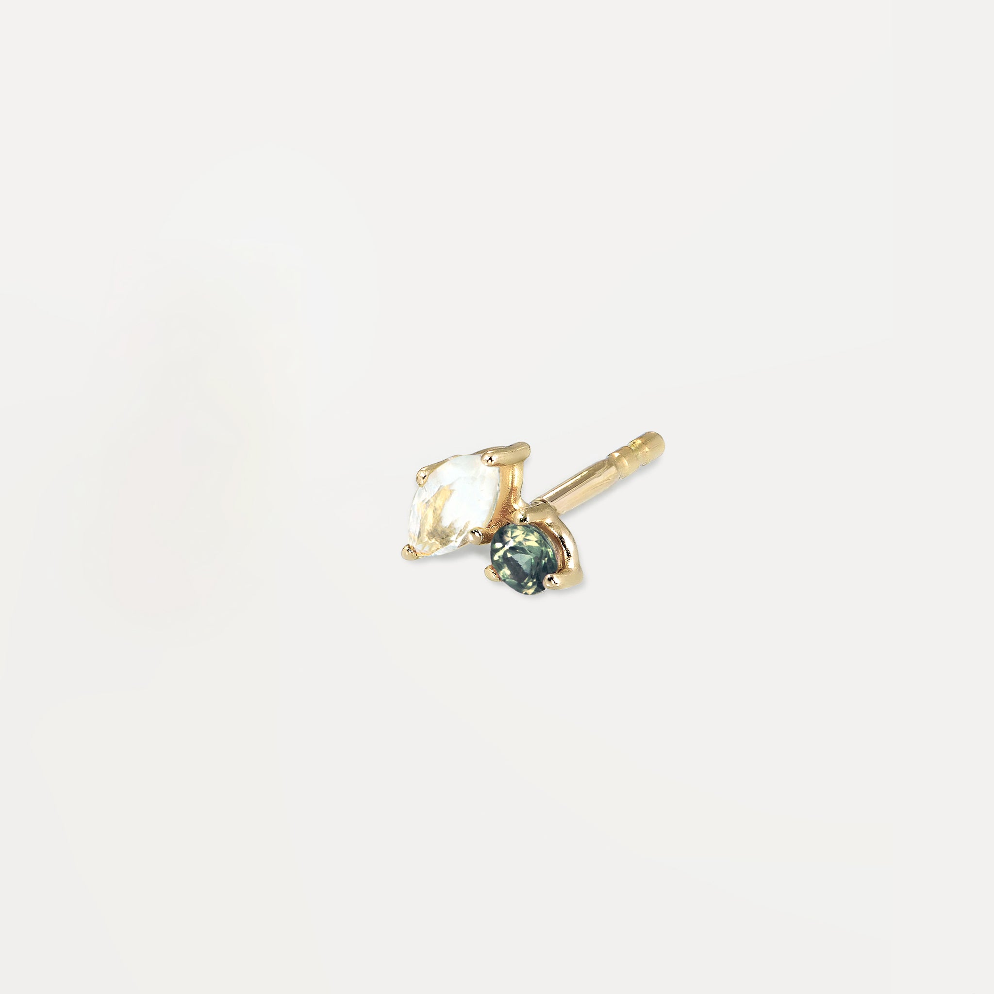 Stilnest Joy Ohrstecker Single Mondstein Saphir 585 Gold