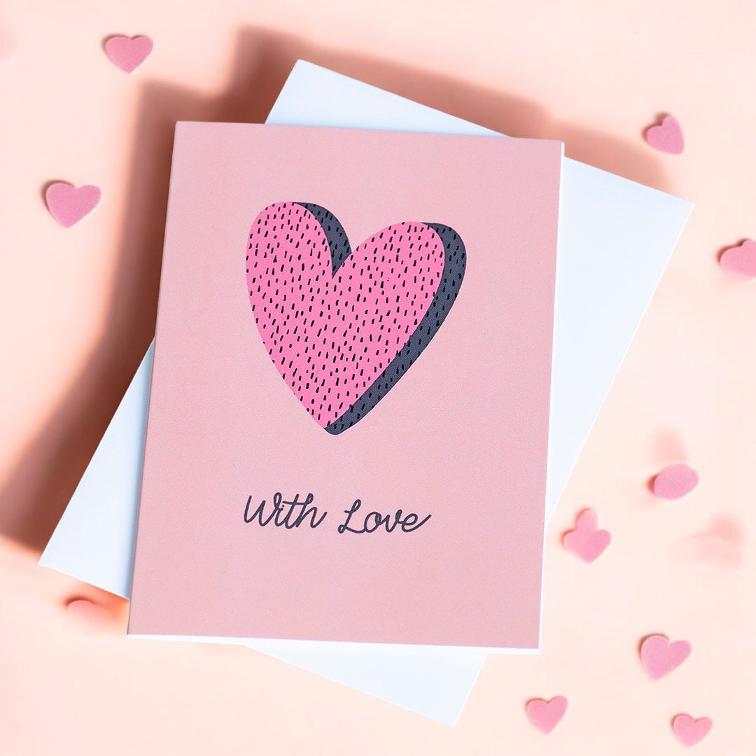 Joy by Corrine Smith With Love Herz Grußkarte Rosa A6