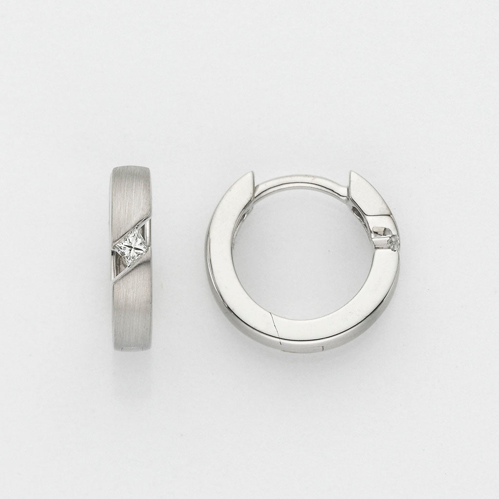 Eugen Rühle Ohrschmuck Creolen Brill 0,05ct Ohrringe Weißgold