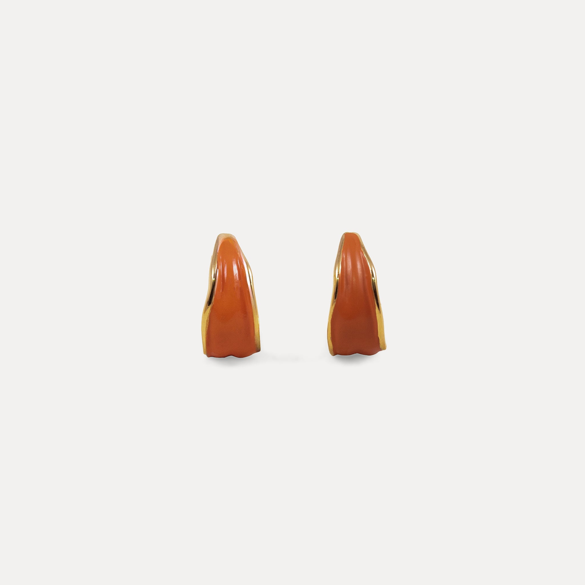 Stilnest Eden Paprika Small Creolen Orange Gold Vermeil