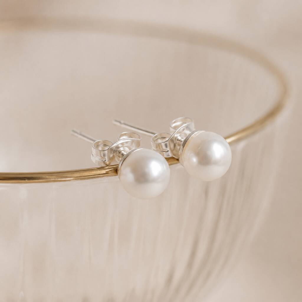 Joy by Corrine Smith Crystal Pearl Ohrstecker Gold 0,6cm