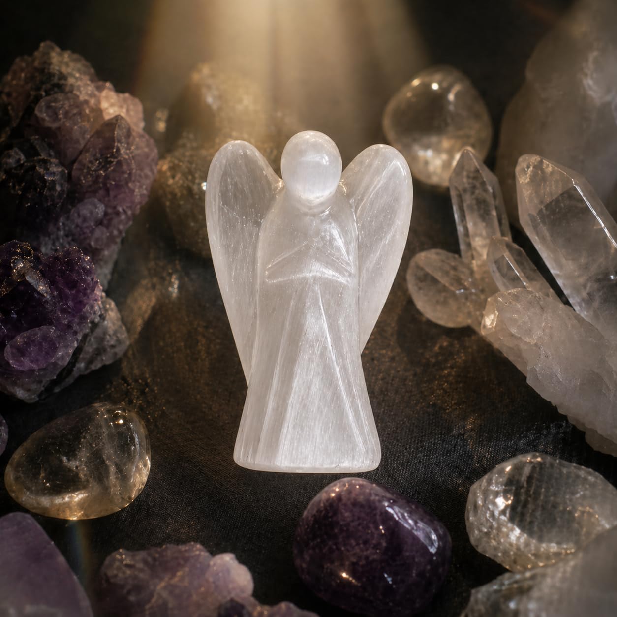 NKlaus Healing Crystals Selenit Engel 10x8cm Figur