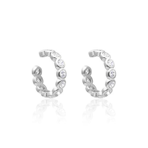 JEWLIX Ohrstecker Ear Cuffs Zirkonia 925 Silber Weiß Paar