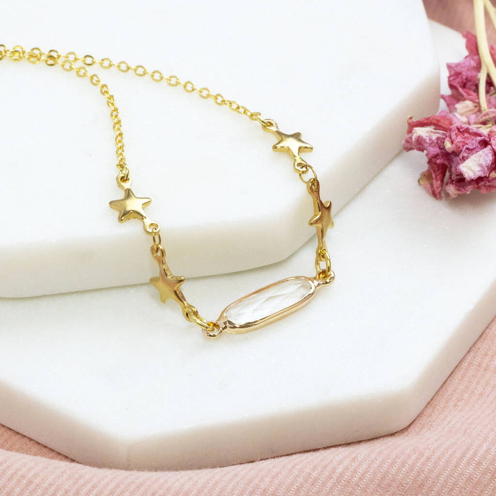 Joy by Corrine Smith Star Chain Birthstone Halskette Gold