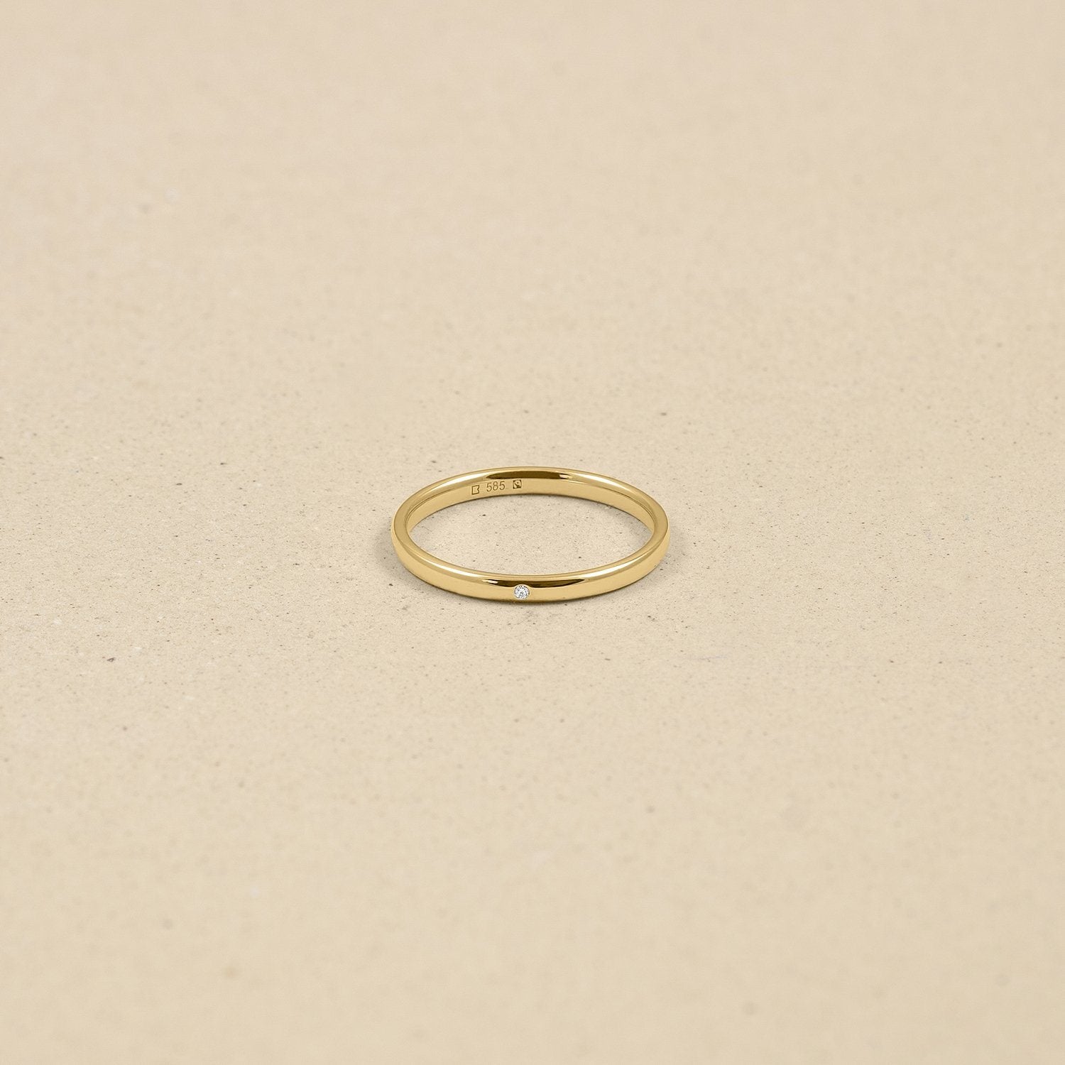 Stilnest Diamant Solo Fair Band 585 Goldring Diamant Gr.56