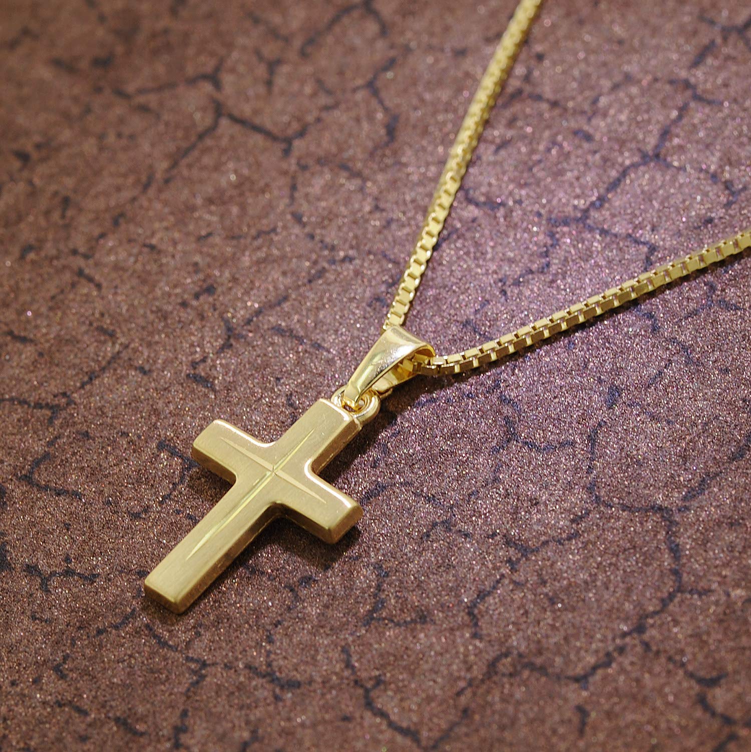 trendor Halsketten Kreuz-Anhänger Gold 333 Kinder Kette 40 cm