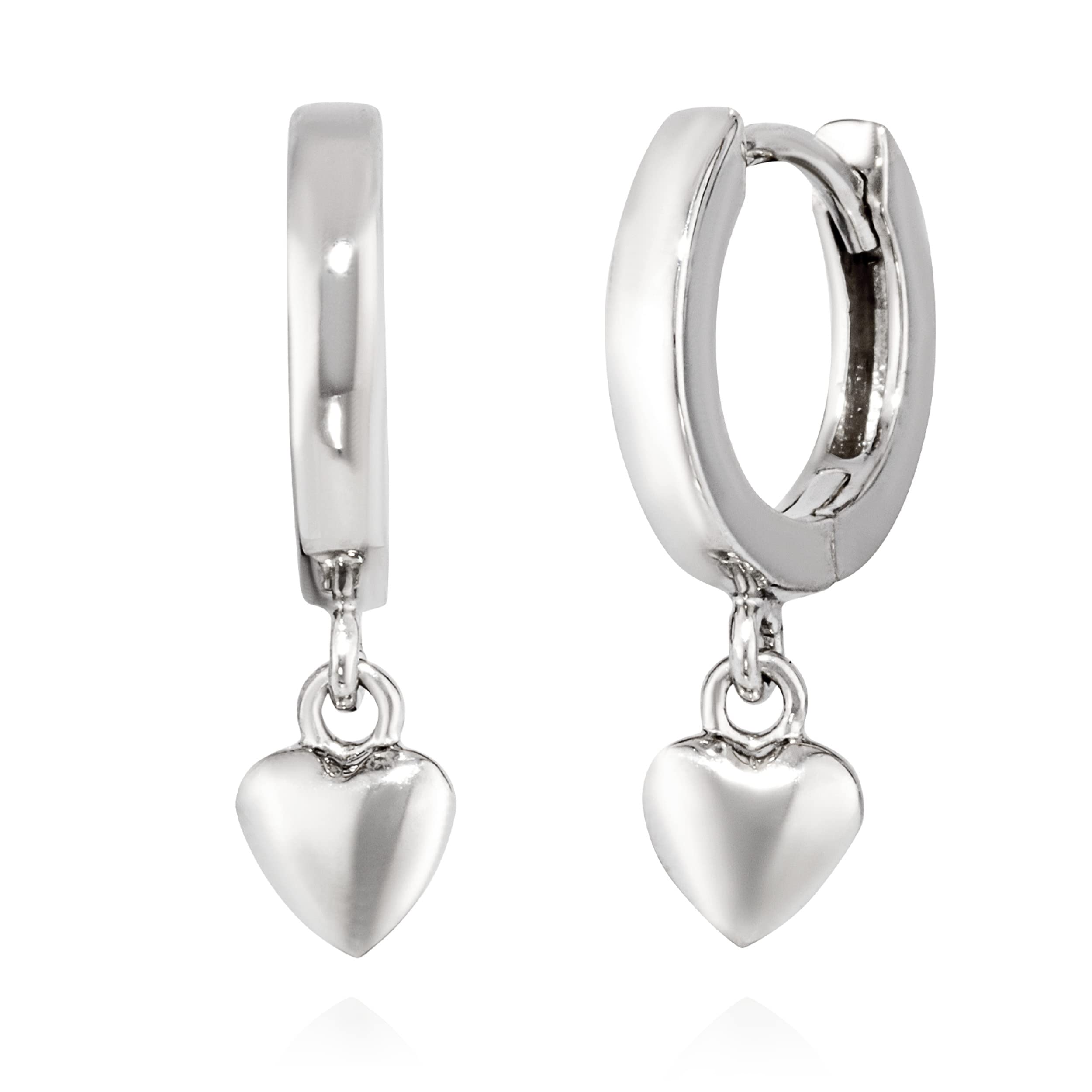 NKlaus JEWELLERY Herz-Klappcreolen 925 Silber 11mm Damen