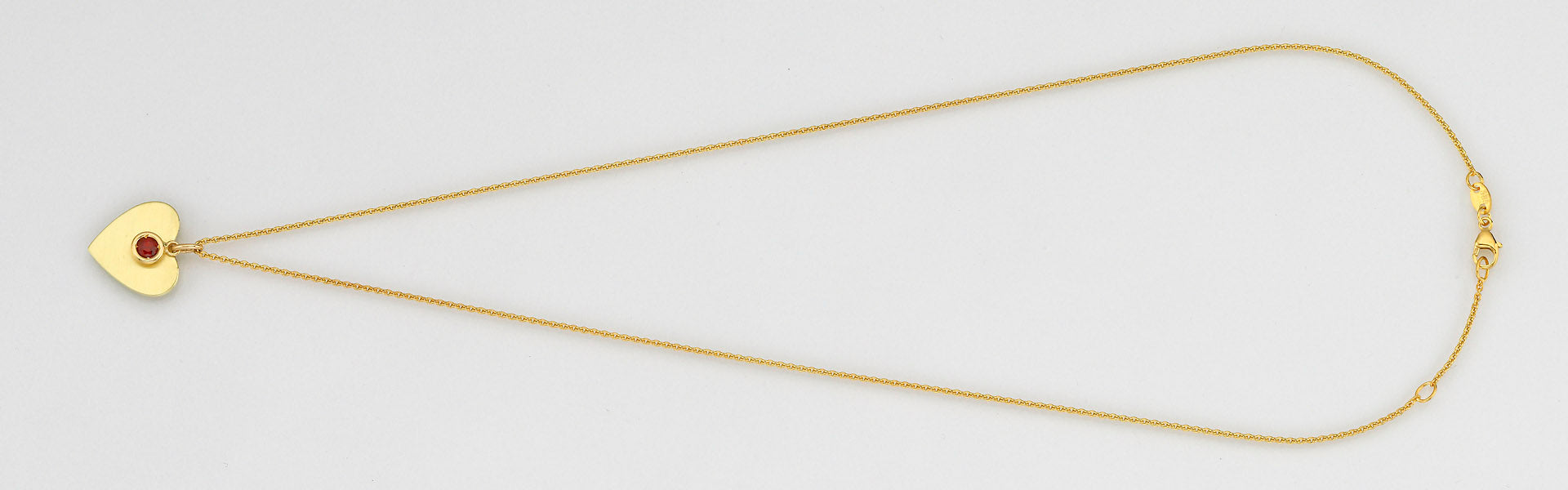 Eugen Rühle Anhänger Herz Granat 3mm Kette 585 Gold