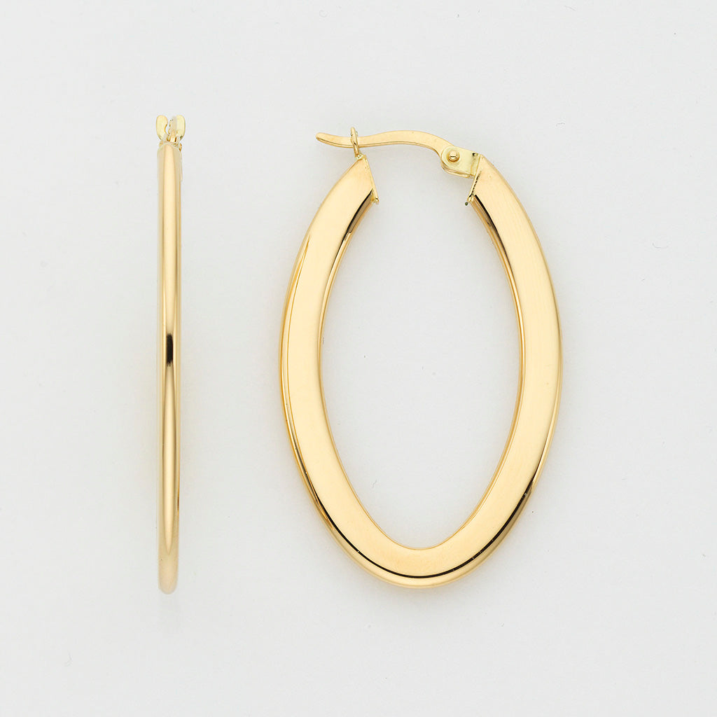 Eugen Rühle Ohrschmuck Creolen oval 39mm Gelbgold 585 mit Bügel