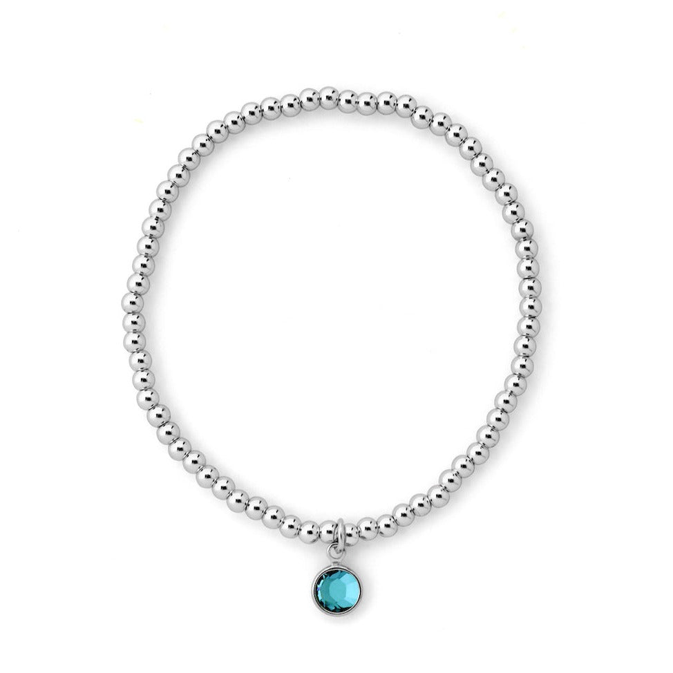 Joy by Corrine Smith December Birthstone Beaded Armband Silber