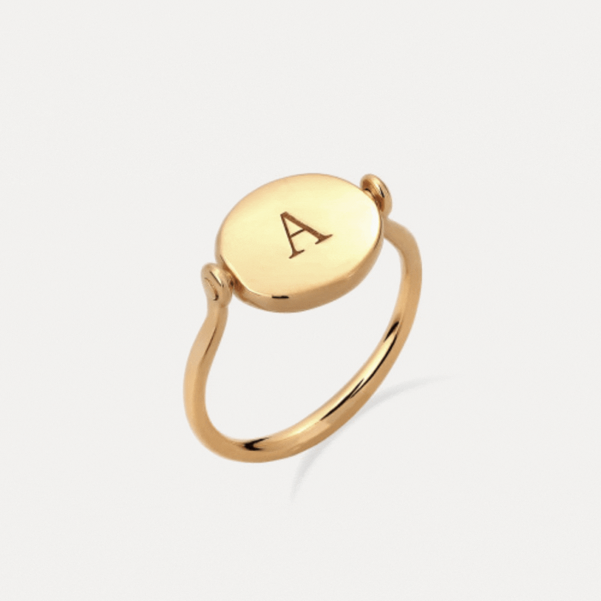 Stilnest Supernova Flip Emaille Ring Schwarz 24k Gold Vermeil 52