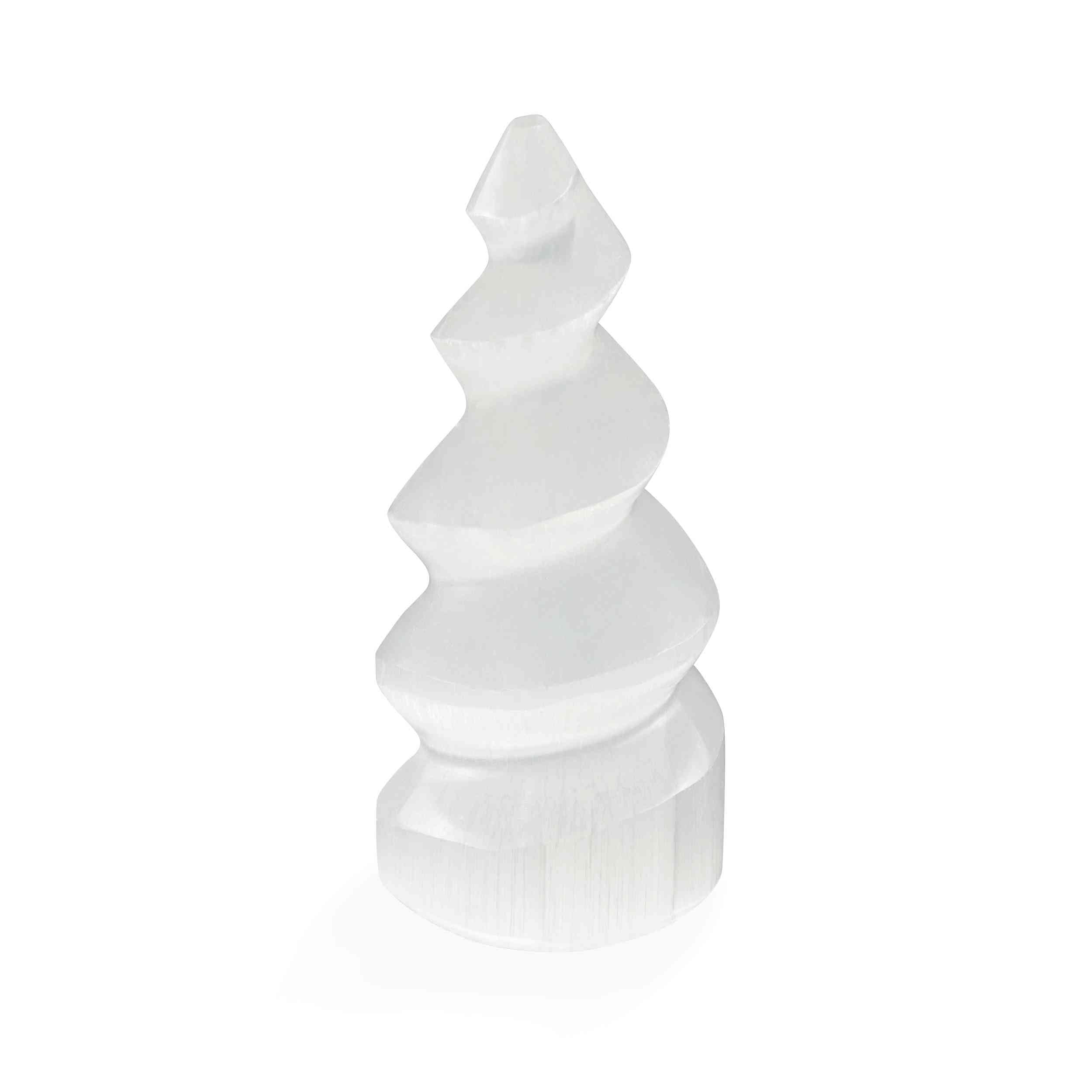 NKlaus Healing Crystals Selenit Spiral-Turm 10 cm Heilstein