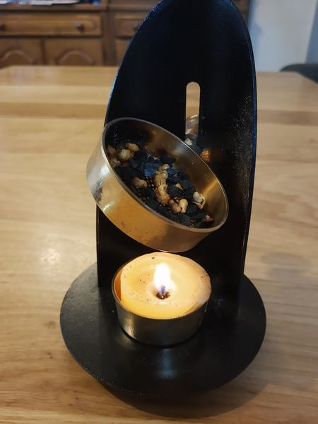 NKlaus Home Scents Weihrauchbrenner Gold Räuchergefäß 14cm verstellbar