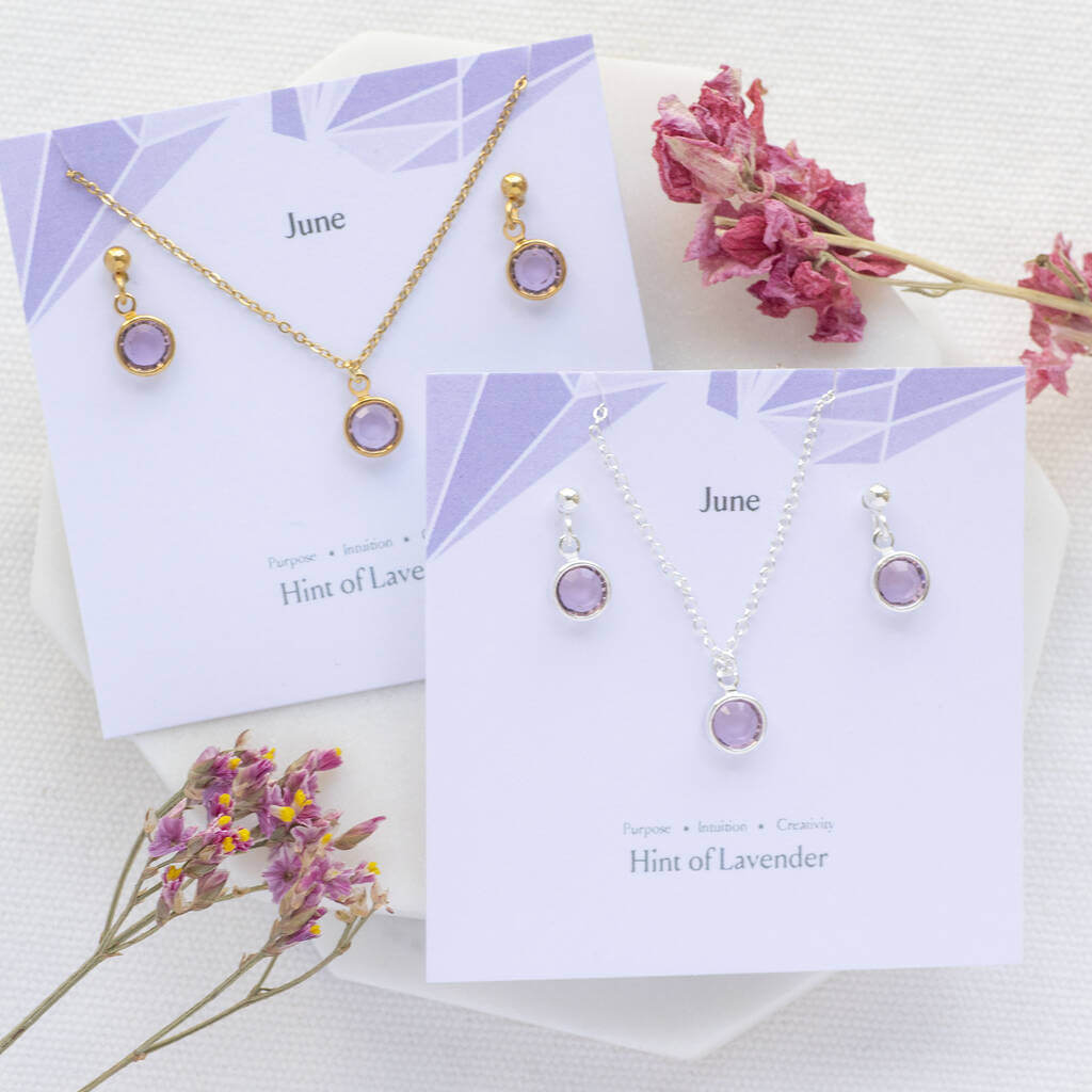 Joy by Corrine Smith June Birthstone Light Amethyst Schmuckset Gold