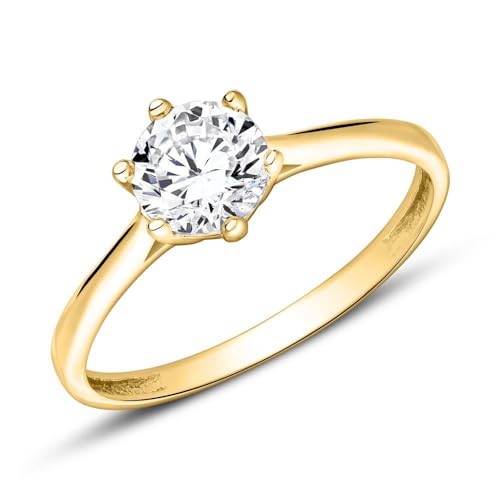 JEWLIX Verlobungsring Weißgold 375 52mm Zirkonia