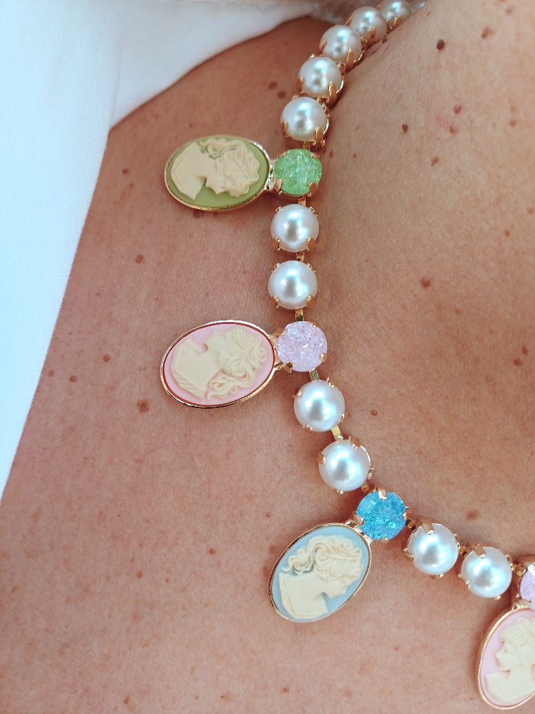 Alevá Bijoux Katia Halskette Gold Perlen 40 cm
