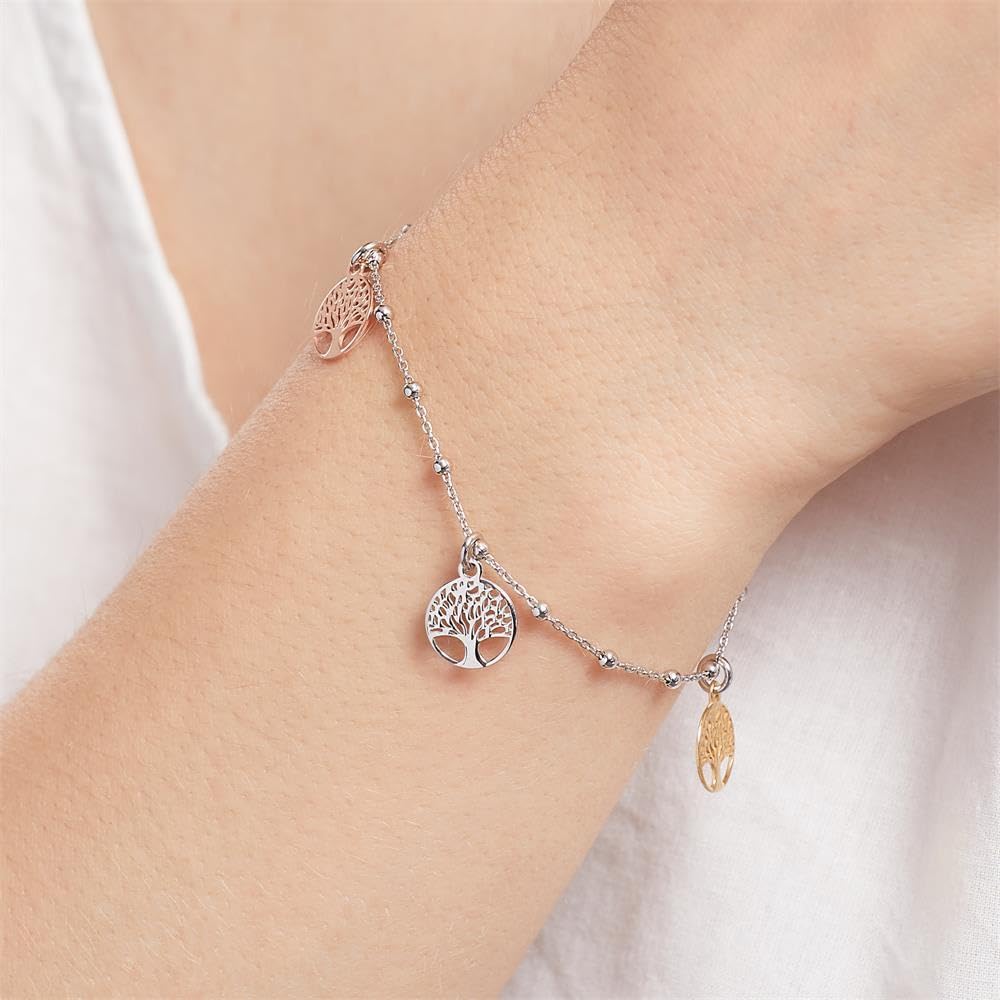 JEWLIX Lebensbaum Armband tricolor 925er Silber Damen