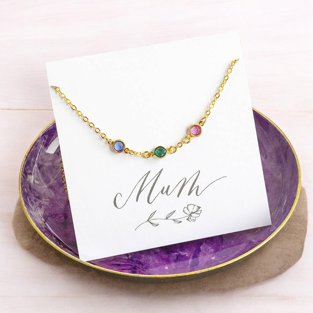 Joy by Corrine Smith Mini Family Birthstone Halskette Gold Geburtsstein