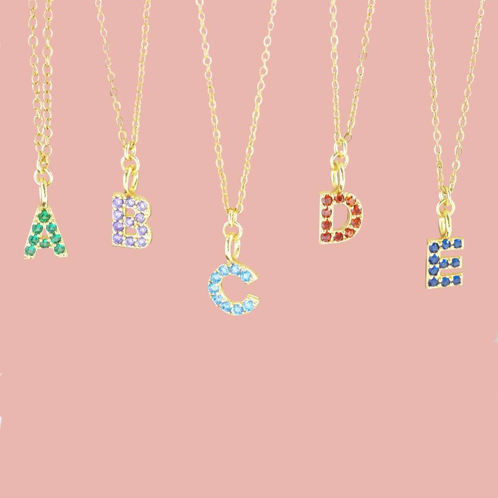 Joy by Corrine Smith Birthstone Initial Halskette Gold
