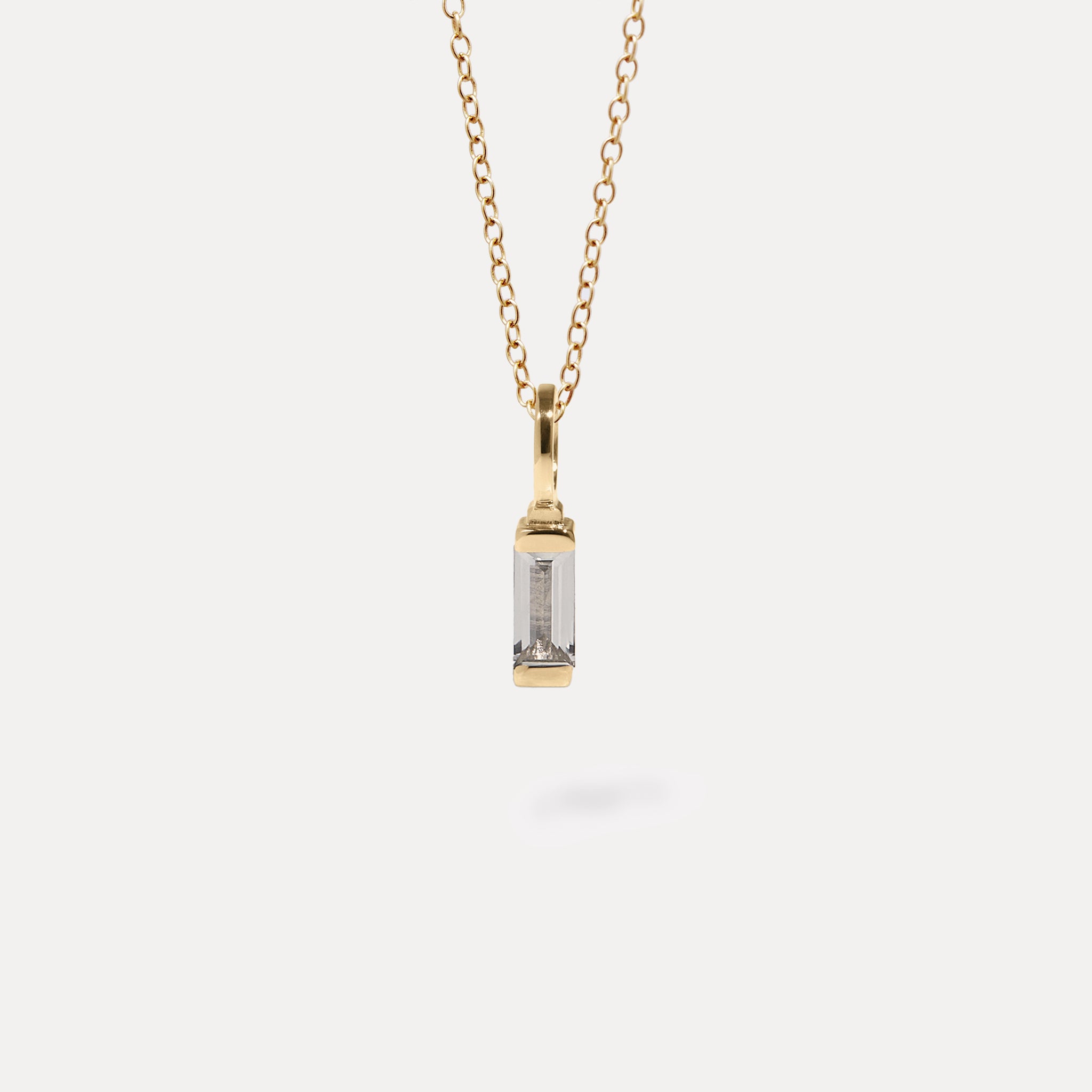 Stilnest Necklaces Retro Halskette Weißer Beryll 585 Gold