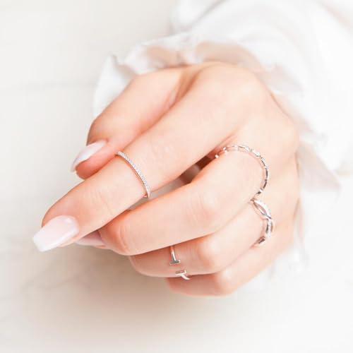 JEWLIX Ring 925er Silber rhodiniert Zirkonia 56mm