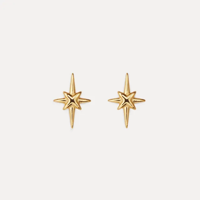 Stilnest Star Light Ohrstecker 24k Gold Vermeil Silber