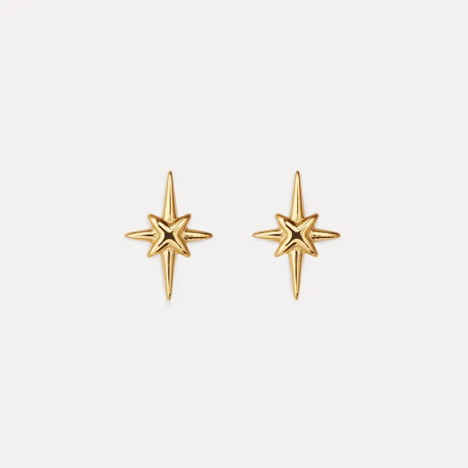 Stilnest Star Light Ohrstecker 24k Gold Vermeil Silber