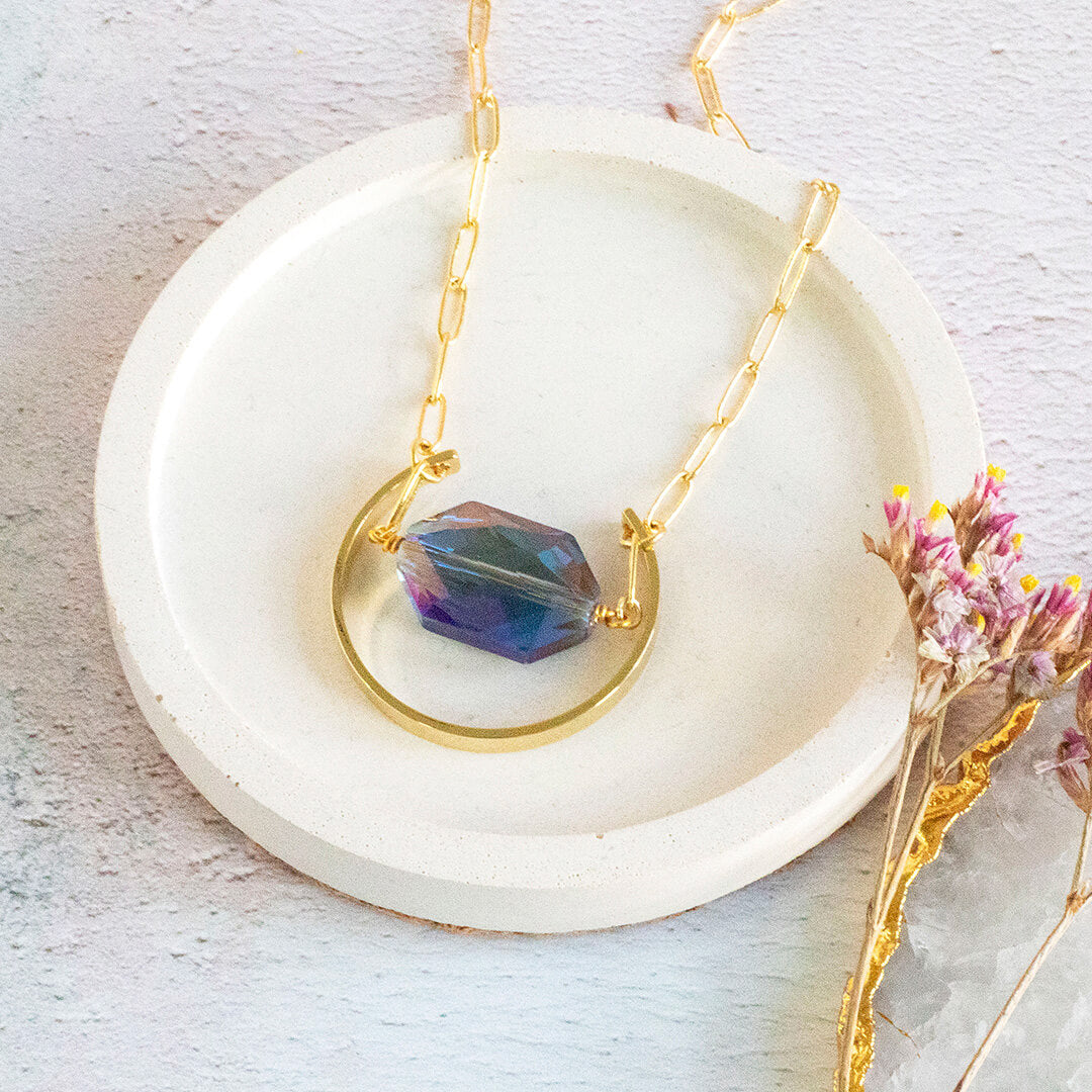 Joy by Corrine Smith Supernova Halskette Blau Kristall Gold