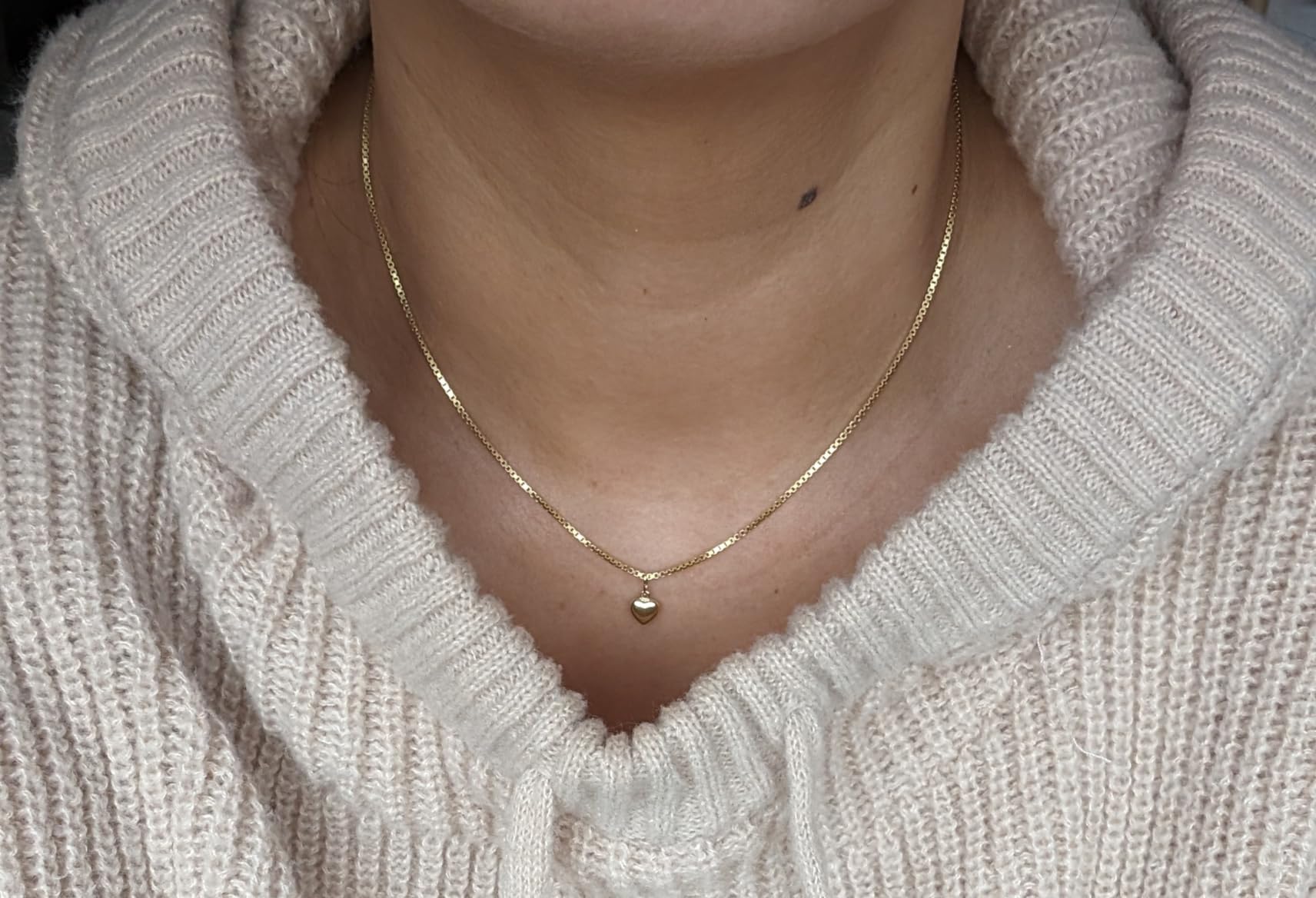 NKlaus Jewellery Herz Kettenanhänger Gold 750 6,5mm