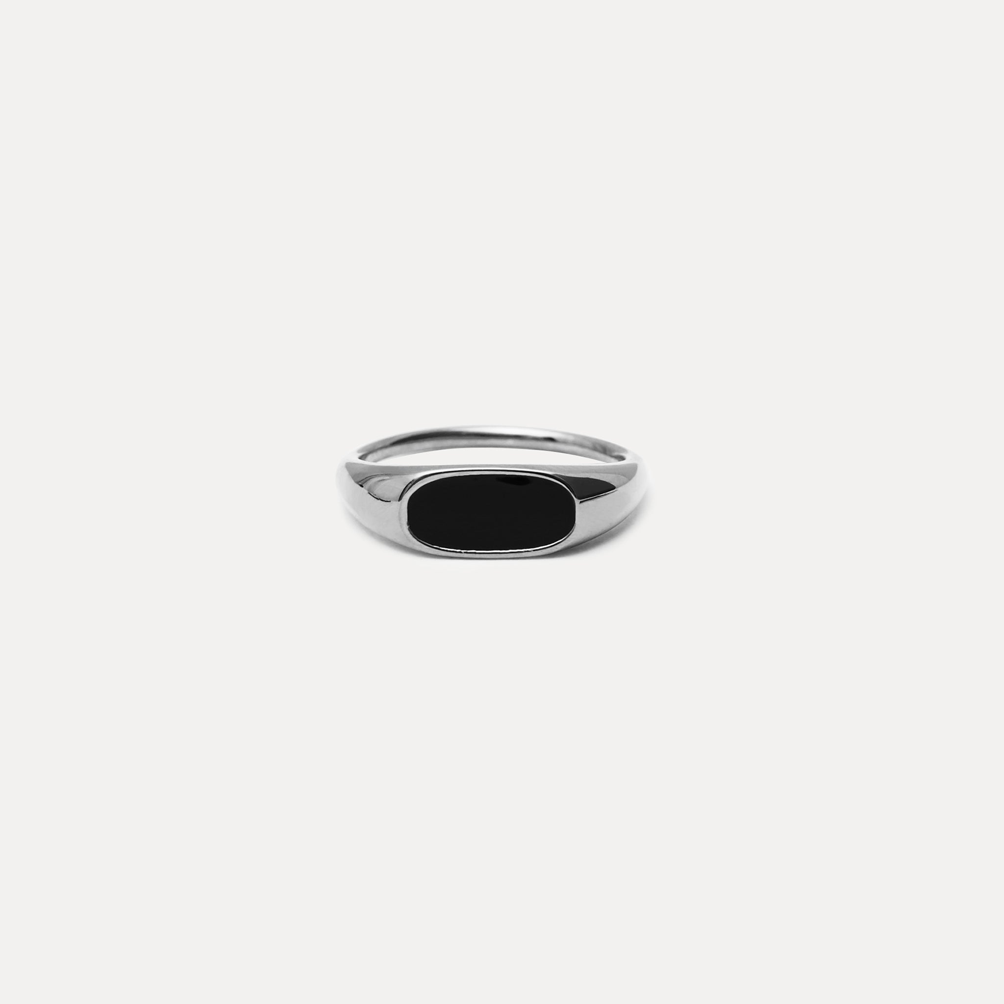 Stilnest Bombé Bold Ring Schwarz Emaille 24k Gold Vermeil